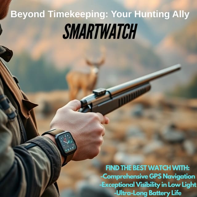 Hunter in action with smartwatch