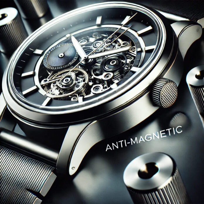 The image showcases the watch's intricate face, hands, and advanced technological design